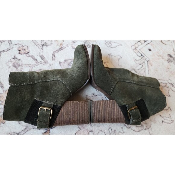 Sbicca Women's Sz. 9 Forest Green Suede Lorenza Ankle Booties - Picture 6 of 8